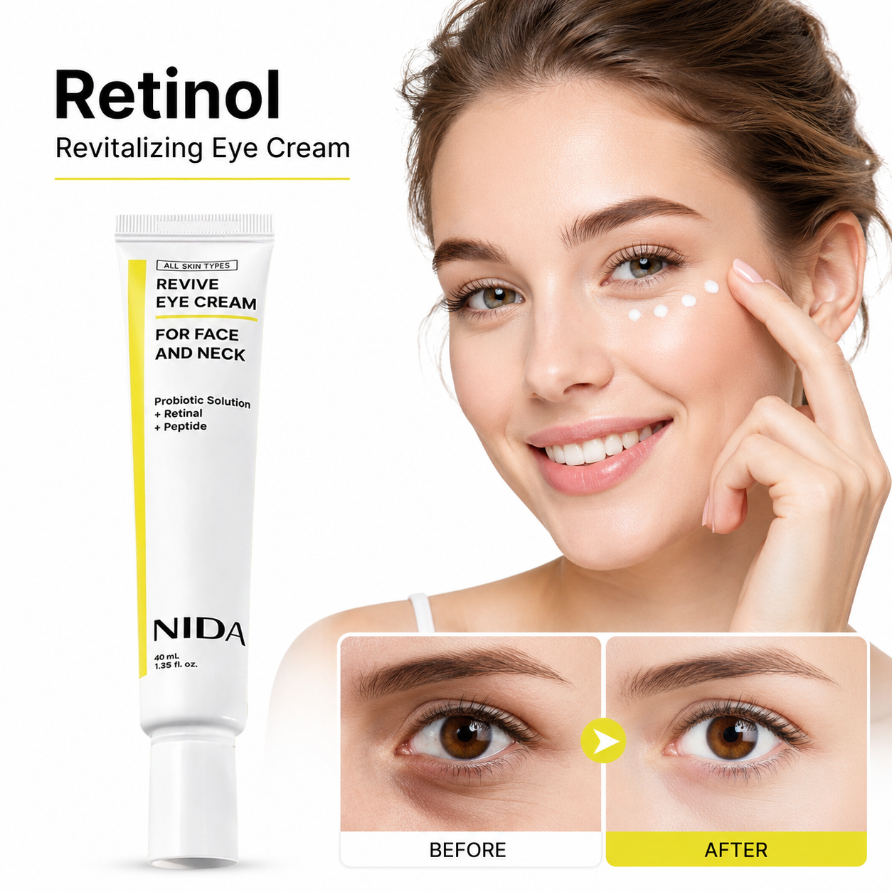 Eye Cream Peptide - 40ml Retinol Peptide Revitalizing Eye Cream